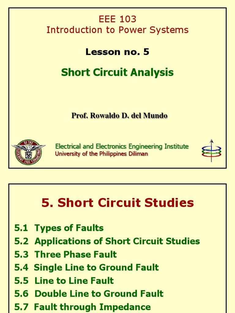 Short Circuit Analysis PDF Electronics Physics