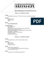 Anterior Shoulder Dislocation Protocol: Phase I: 0 - 3 Weeks S/P Injury