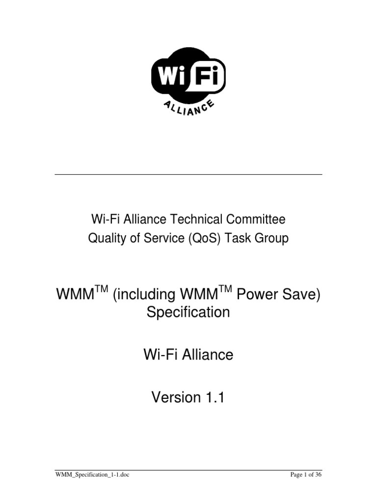 WMM Specification v1.1 PDF | PDF | Communications Protocols | Network ...
