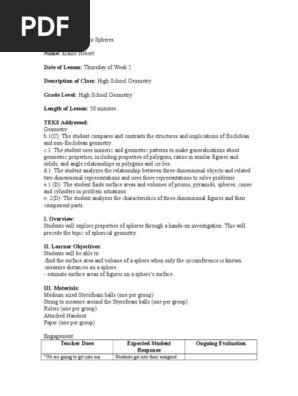 Sphere Lesson Plan