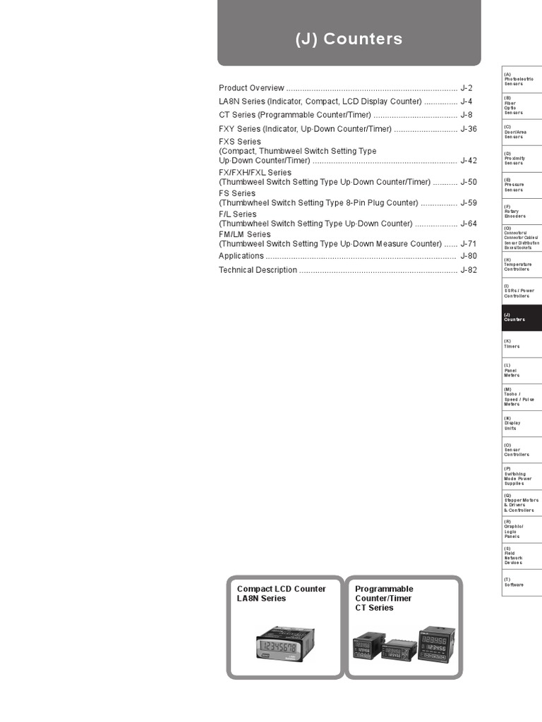 Sensor and Counter Product Overview | PDF | Timer | Switch