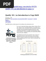 Gage R&R Study Guide for Minitab | PDF | Engineering Tolerance | Statistics