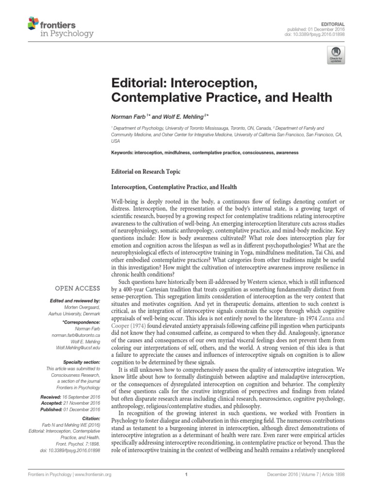Interoception and Compassion | PDF | Insular Cortex | Emotions