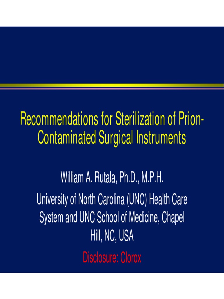 For Sterilization of PrionContaminated Surgical