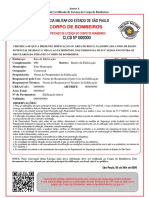 Certificado de Licença do Corpo de Bombeiros modelo