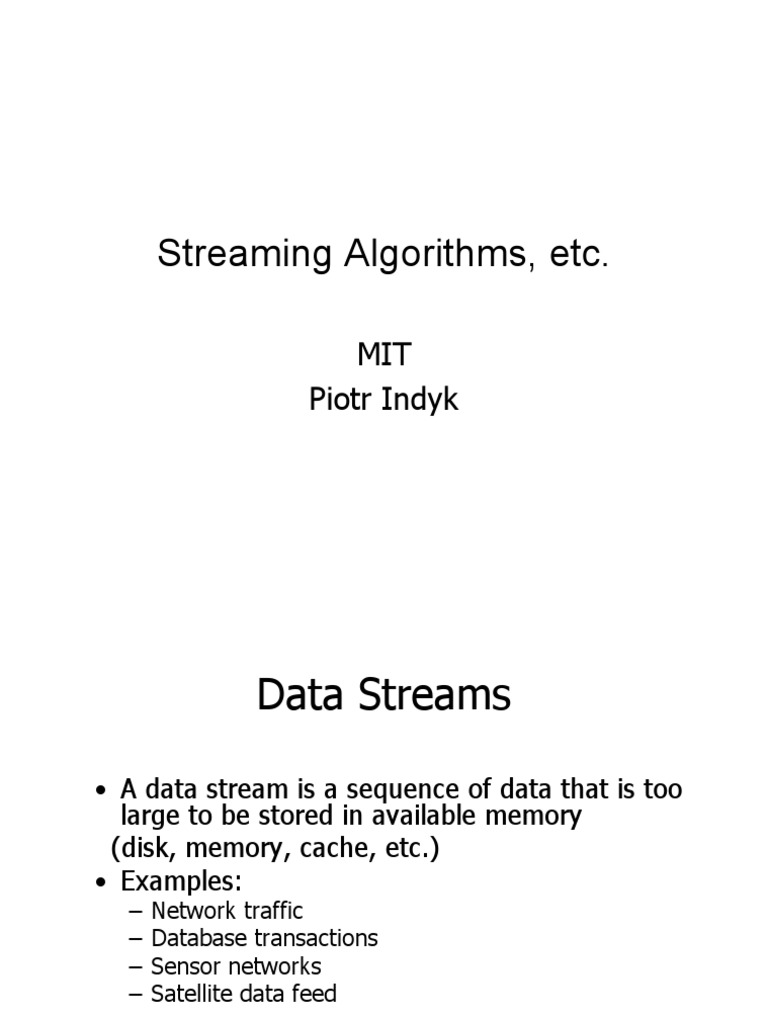 Streaming Algorithm Pdf Computer Network Applied Mathematics