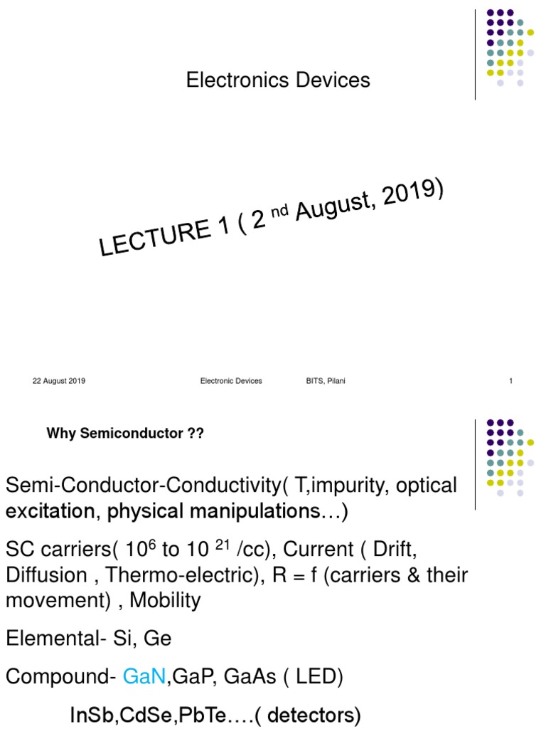 Semiconductor Devices Overview | PDF | Semiconductors | Doping ...