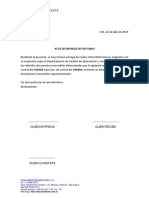 Carta Entrega de Facturacion - Interna en Blanco