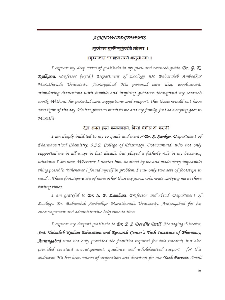 Academic Gratitude Acknowledgements | PDF | Pharmacology