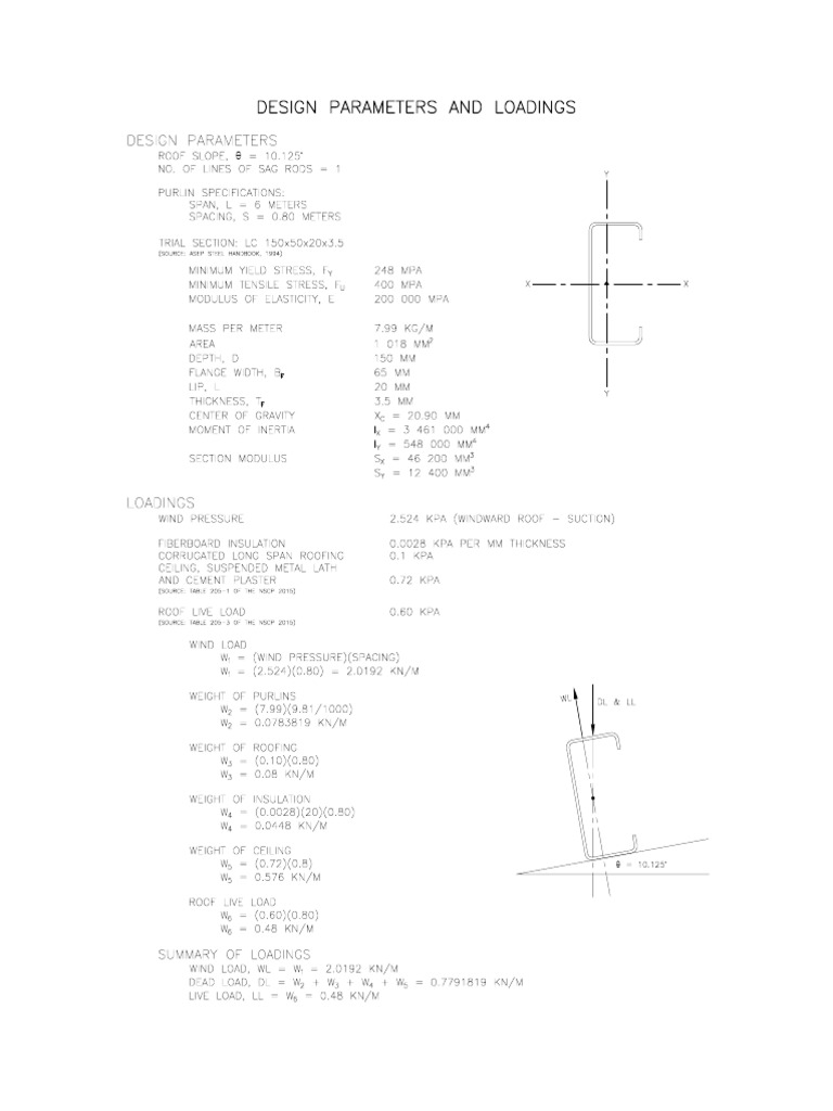 Purlin Design with Sag Rods Analysis | PDF | Young's Modulus | Building ...