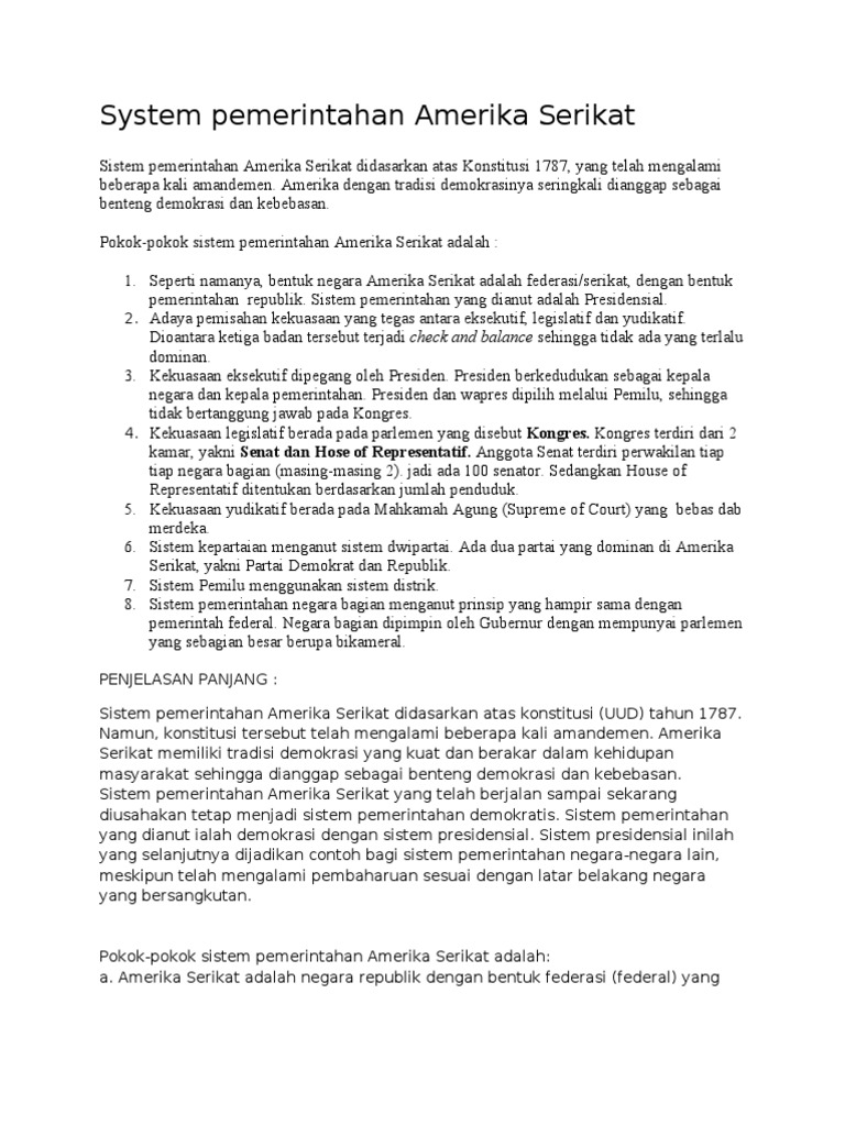 System Pemerintahan Amerika Serikat Pdf