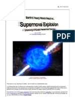 Earth's Heavy Metals Result of Supernova Explosion - University of Guelph Researcher Discovers