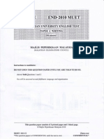 Malaysian University English Test (MUET Paper 4) End-Year 2010