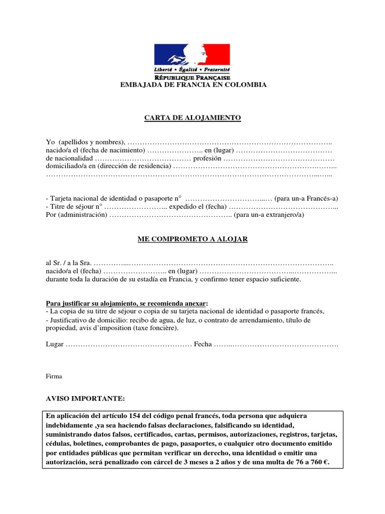 Carta Invitacion Francia Pdf Gobierno Y Personalidad Gobierno