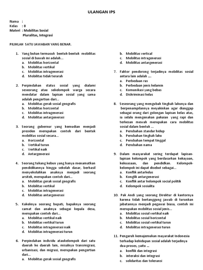 Ulangan Ips Docx