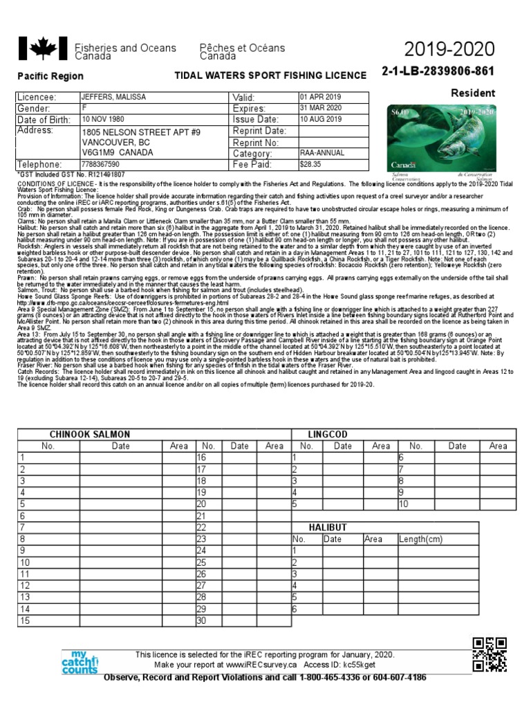 Fisheries and Oceans Pêches Et Océans Canada Canada Pacific Region