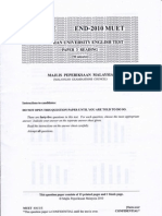 Malaysian University English Test (MUET Paper 3) End-Year 2010