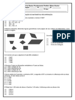 Avaliação de Matemática 6o Ano