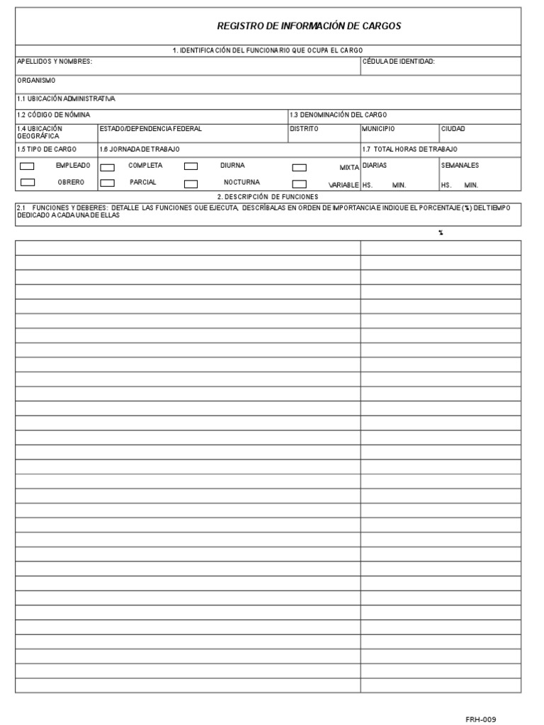 Registro de Información de Cargos RIC | PDF | Gestión de recursos ...