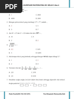 44++ Soal osn matematika sd tingkat kecamatan 2021 information