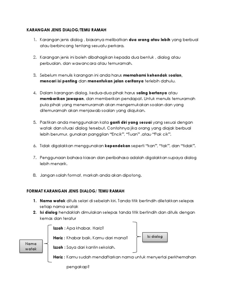 Karangan Jenis Dialog Pdf
