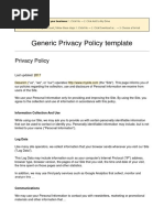 Generic Privacy Policy Template