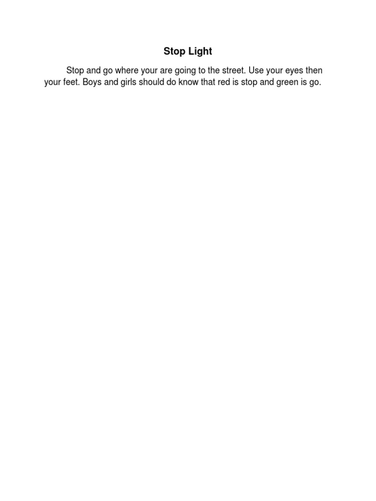 Stop Light | PDF | Language Arts & Discipline