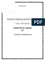 Physics Investigatory Project: Submitted By: Gunjan XII