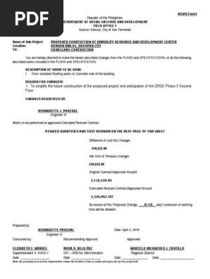 Change Order DRDC
