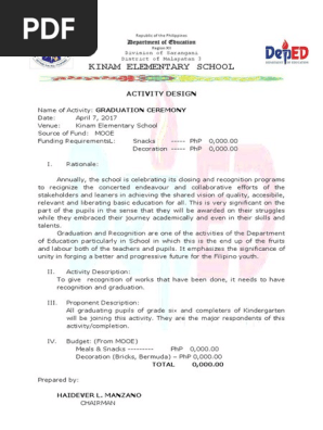 Activity Design Graduation Ceremony