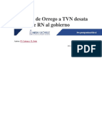 Renuncia de Orrego a TVN Desata Críticas de RN Al Gobierno