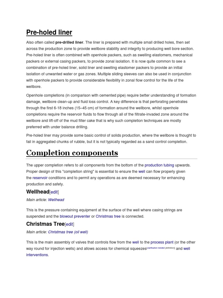 Completion Components | PDF | Industrial Processes | Chemical Process ...