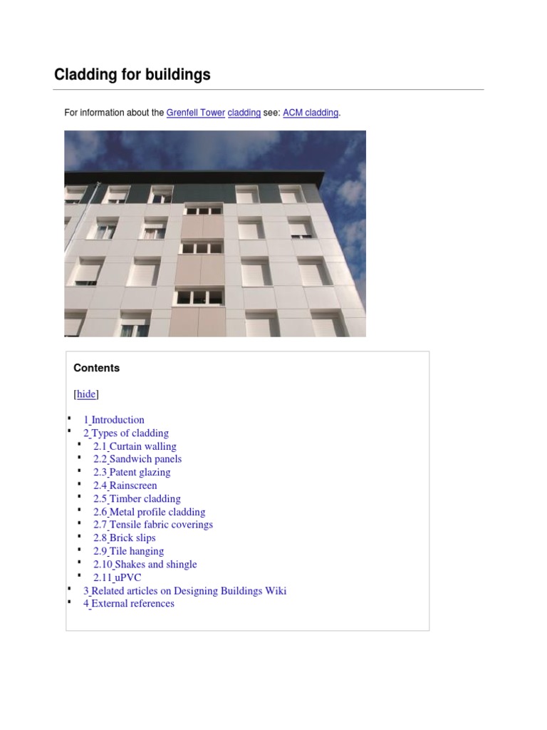 Types and Benefits of Building Cladding | PDF | Wall | Roof