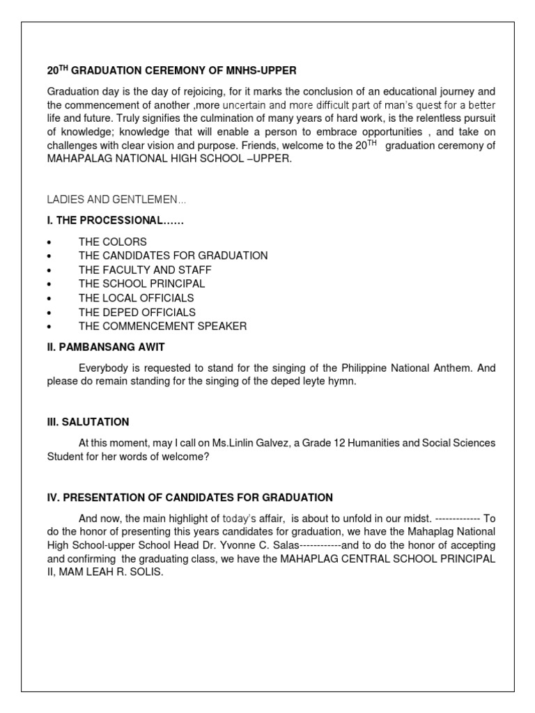 Script For Grad | PDF