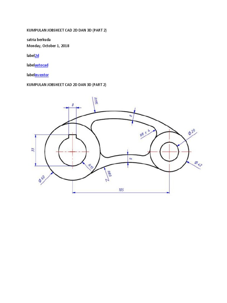 Kumpulan Jobsheet Cad 2D Dan 3D | PDF