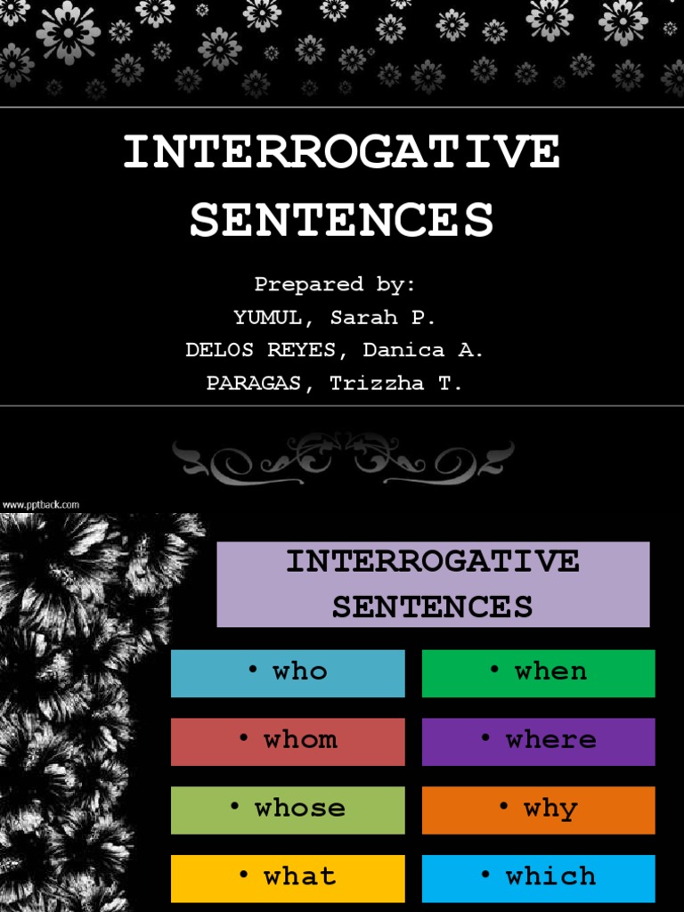 Interrogative Pdf Question Linguistic Morphology