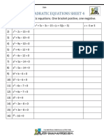 Factorising quadratic equations worksheet answers
