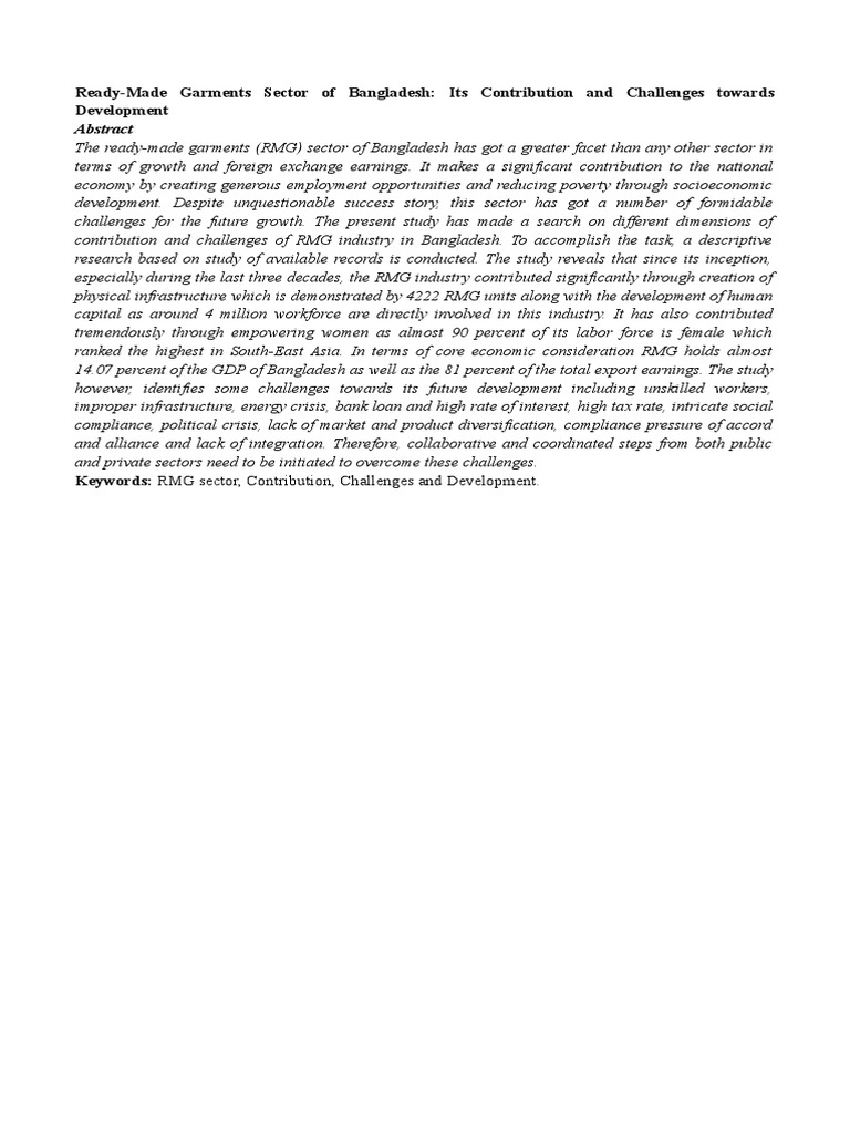 Rmg Of Bangladesh Pdf Bangladesh Business