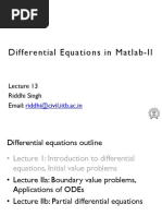 Differential Equations in Matlab-II: Riddhi@civil - Iitb.ac - in