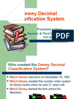 DEWEY DECIMAL CLASSIFICATION SYSTEM