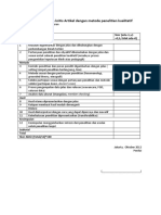 Form Penilaian Telaah Kritis Artikel Dengan Metode Penelitian Kualitatif