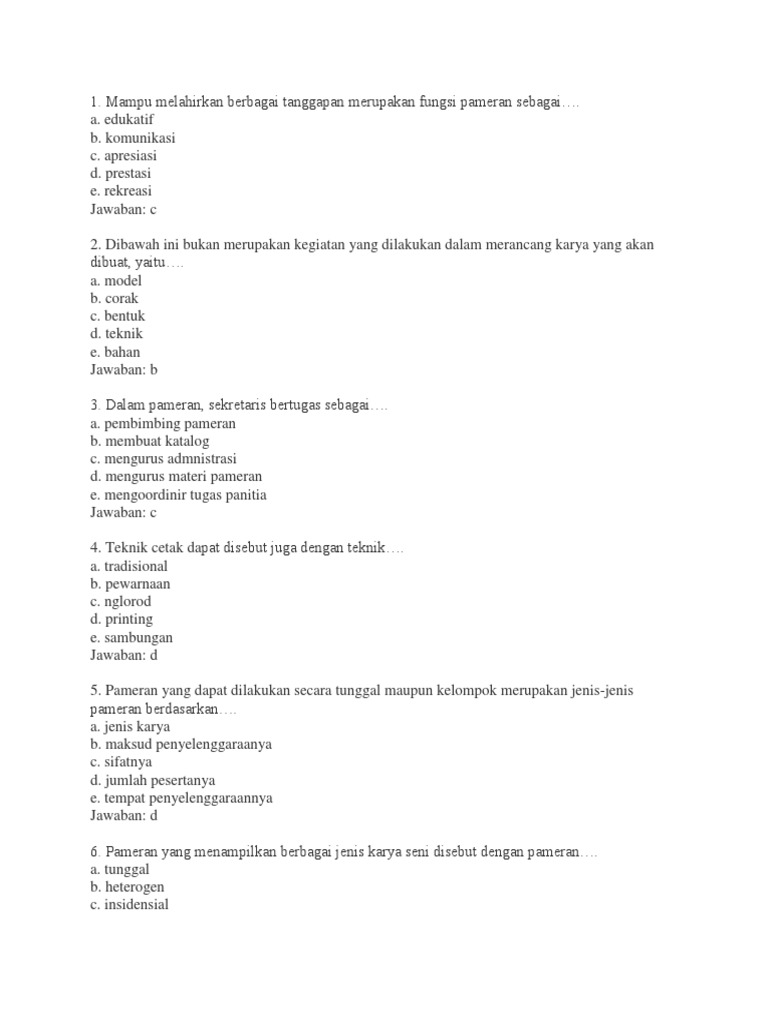 Seni Budaya Dan Jawaban Pak Saepul Kamil