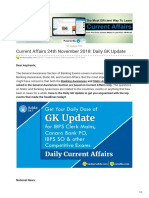 Current Affairs 24th November 2018: Daily GK Update: Dear Aspirants