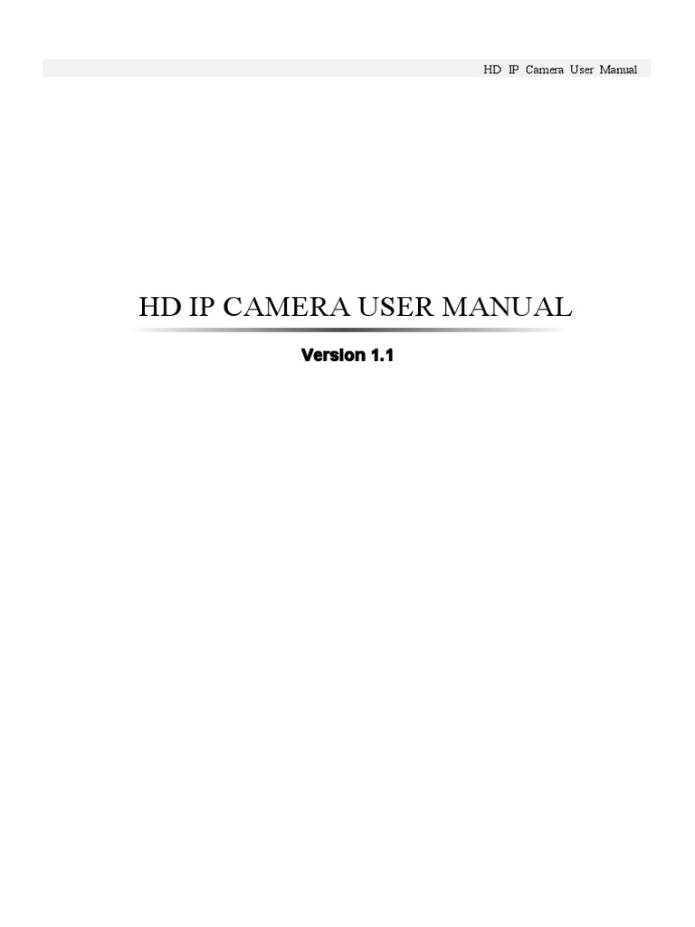 HD IP Camera User Manual V1.1 PDF Ip Address Port