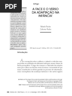 a face e o verso da adaptação na infância