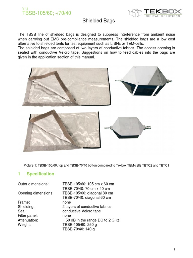 TBSB Shielded Bags 20190417 | PDF | Coaxial Cable | Wireless