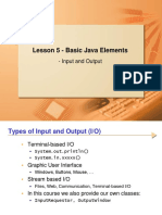 Lesson 5 - Basic Java Elements: - Input and Output