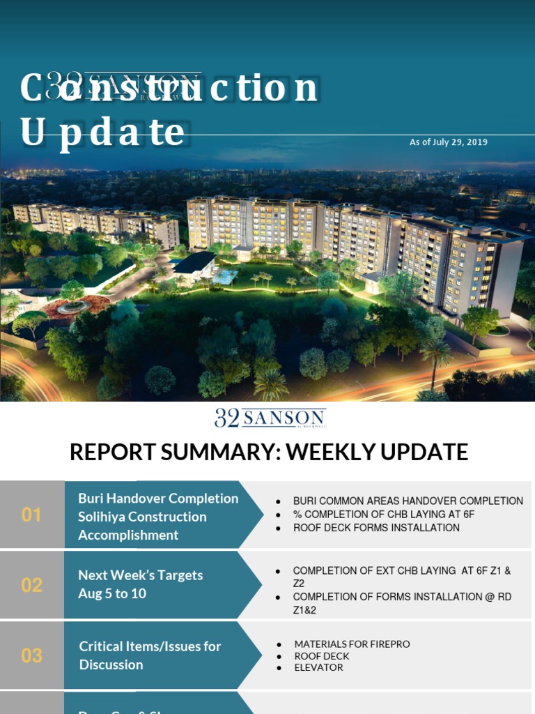 Weekly Construction Progress Update | PDF | Roof | Wall