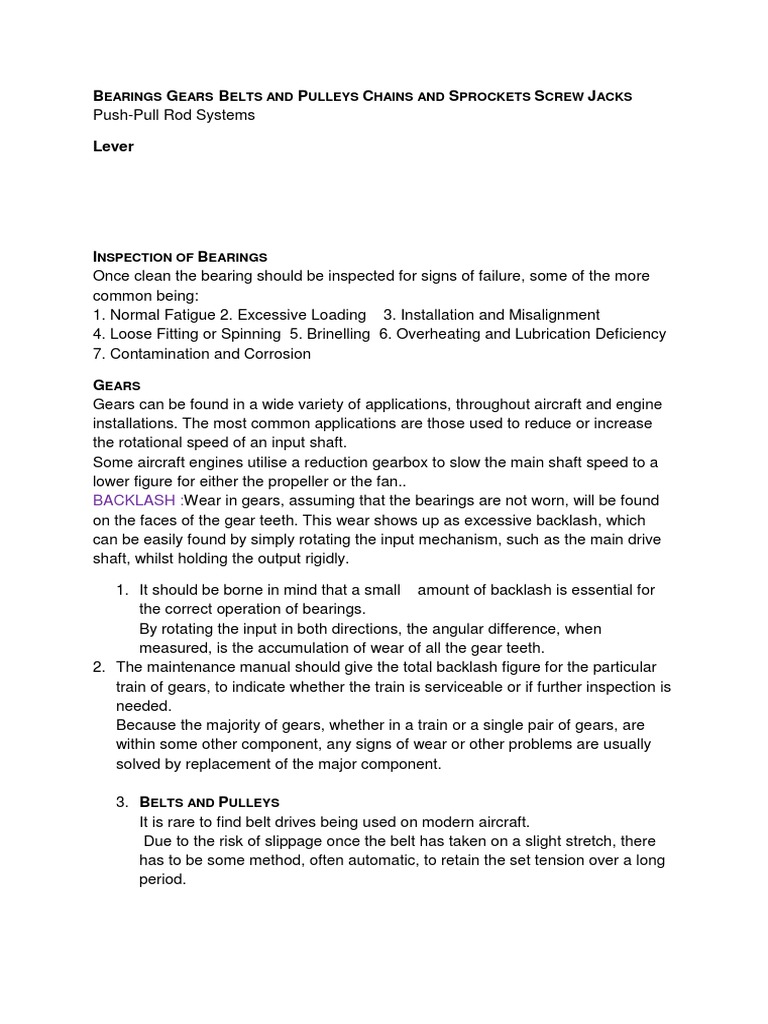 Bearings Gears Belts and Pulleys Chains and Sprockets Screw Jacks Push