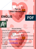 Tips On Directed Writing: Englis H